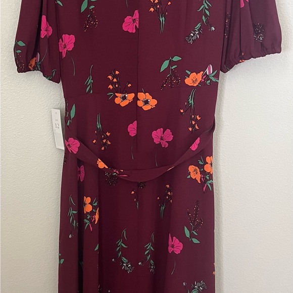 Donna Morgan Shirt sleeved Dress size 12 NWT Burgundy color - Picture 2 of 6